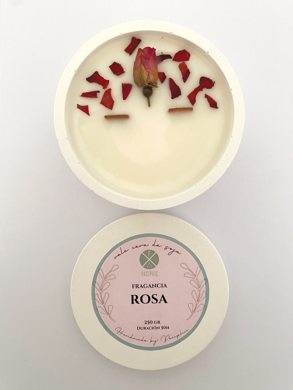 VELA FLORAL ROSAS 200gr